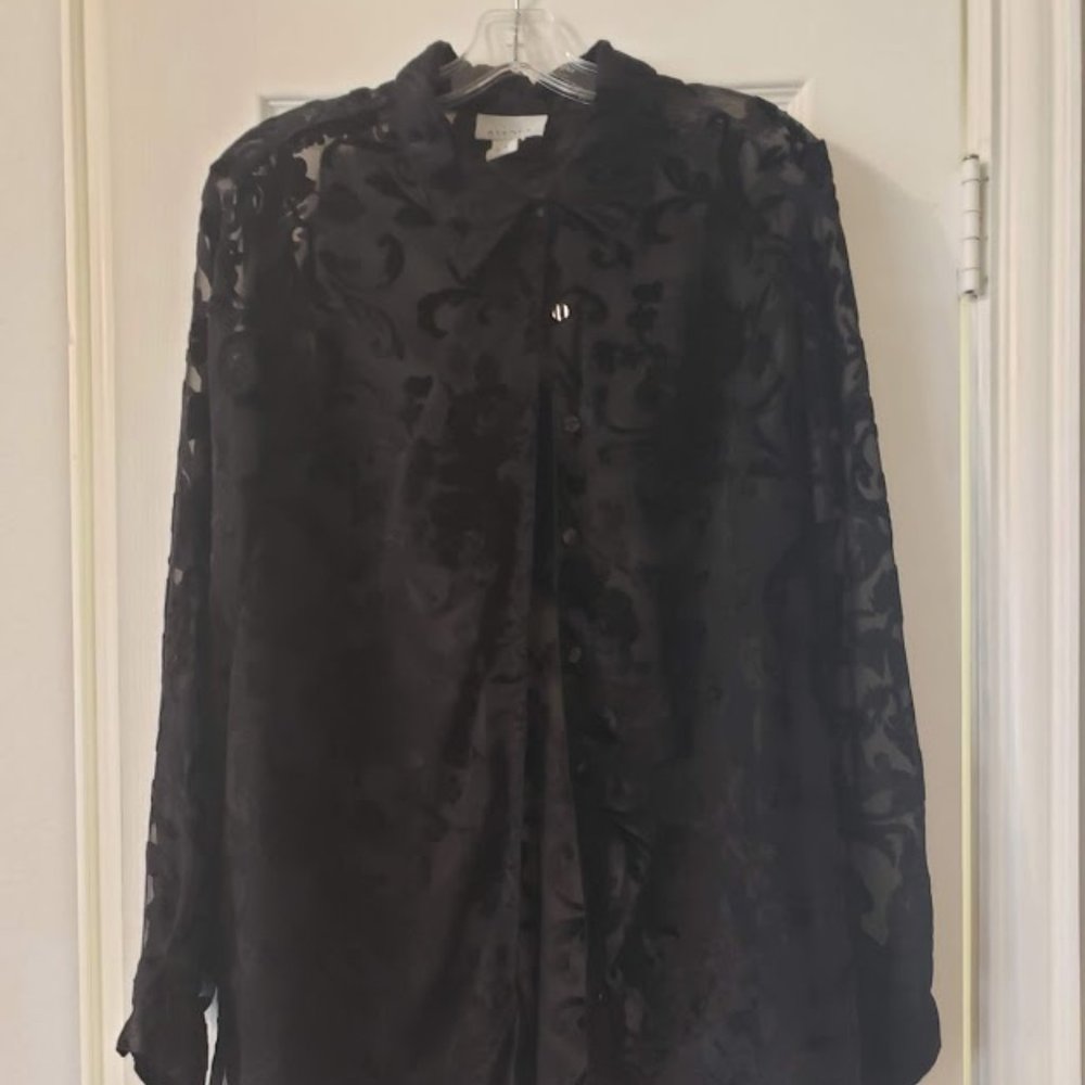 Avenue Black Floral See Thru